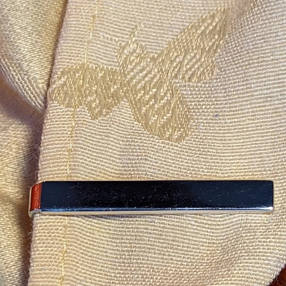 Signed Anson Men's Tie clip Silvertone vintage